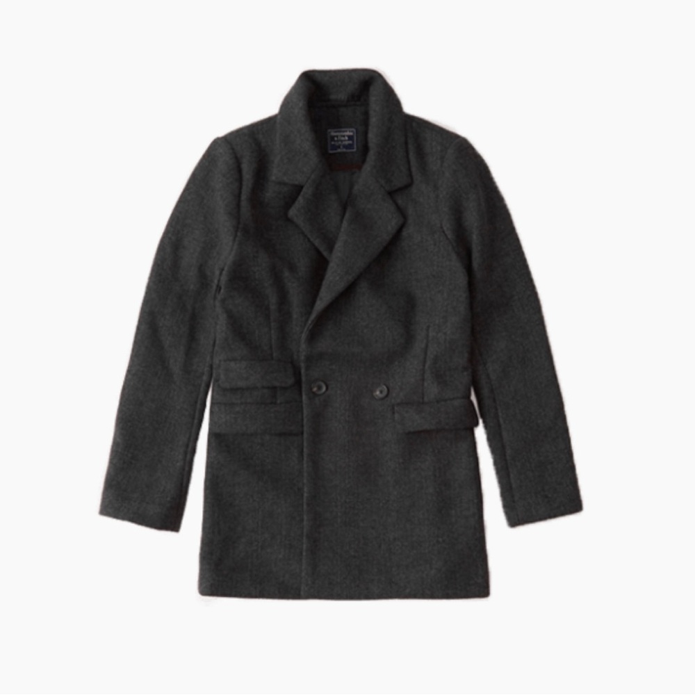 Abercrombie - Womens Wool-Blend Blazer Coat - Dark Grey - L
